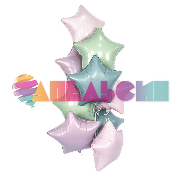 Шар звезда Бирюза AG19"/48см бриз (Россия) 224135