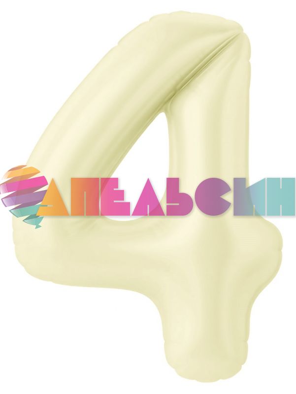 Шар цифра Зеленый AG40"/102см Пыльный лайм 4 Slim (Россия) 942541
