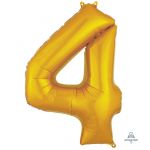 Шар цифра Золото A40"/102см премиум 4 (США) 1207-0258
