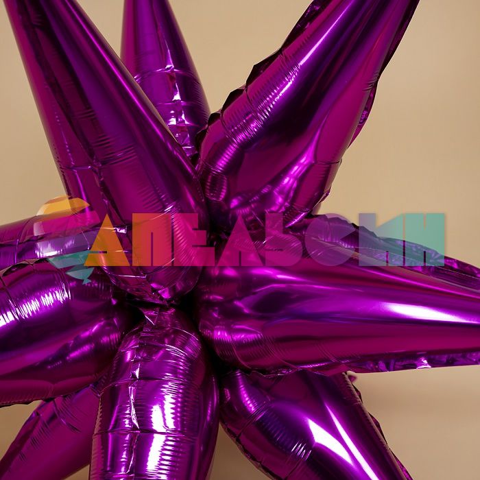 Шар звезда Розовый фуксия FL26"/66см 12 элементов (Китай) 23563