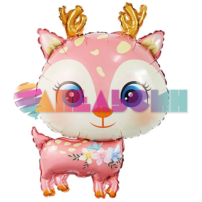 Мини фигура Олененок розовый FL15"/38см (Китай) с клапаном 23621