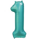 Шар цифра Бирюза Е40"/102см сатин 1 (Китай) 1207-3302