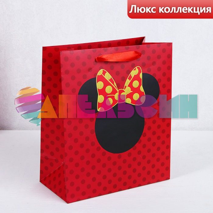 Пакет Минни Маус горох 26х30х11,5см бумага 3908785