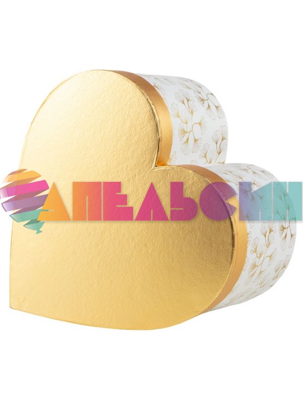 Коробка Лютики на белом 22х23х12см сердце 10803-26D-3