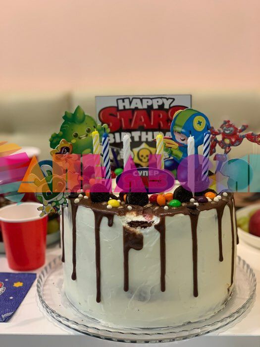 Топпер Happy Stars Birthday Бравл старс 11шт/уп картон 7822912