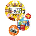 Шар фигура Виртуальный мир Блоки Happy B-Day A28"/71см (США) 1207-5131