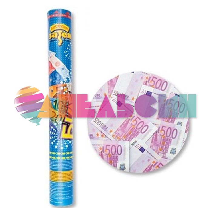 Хлопушка Денежный дождь Евро 40см 1501-1143