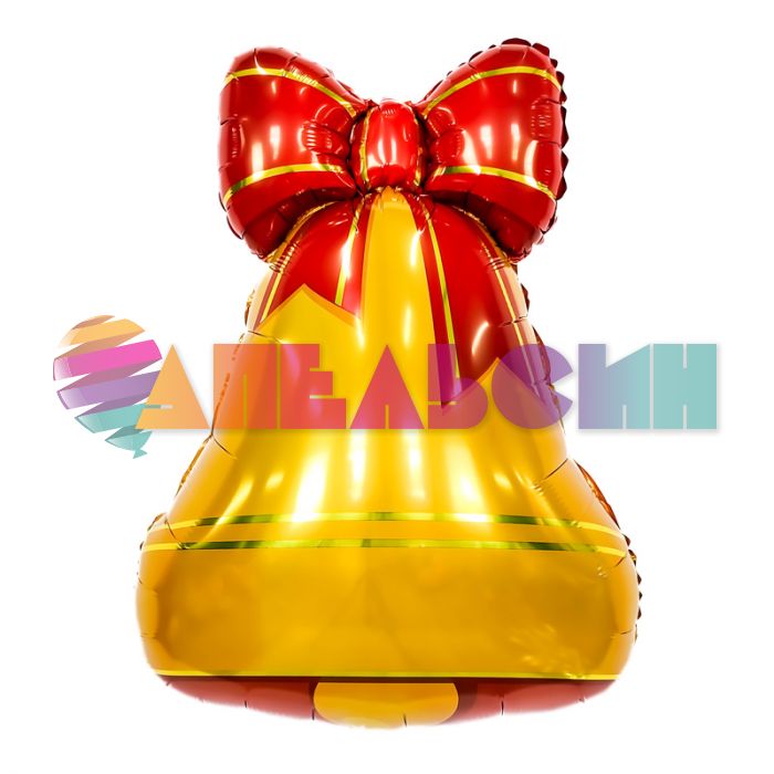 Шар фигура Колокольчик с бантом красным AG29"/74см (Россия) 754298