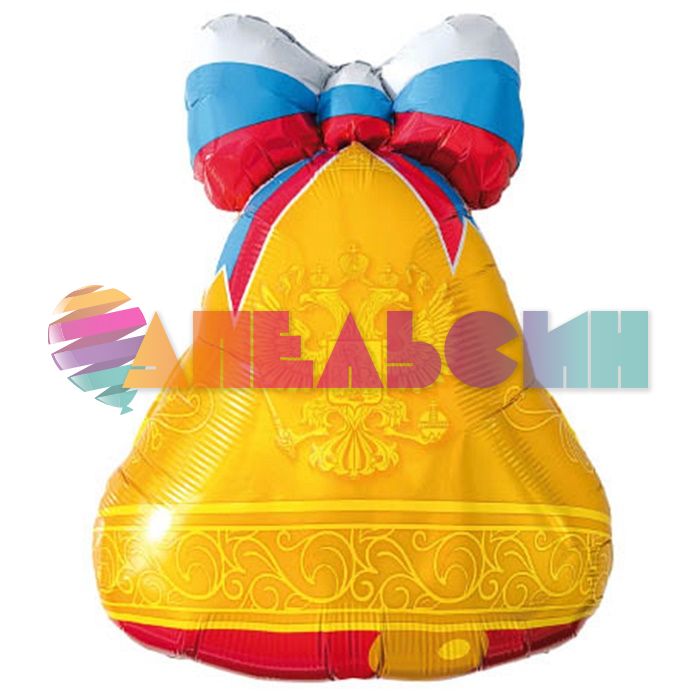 Шар фигура Колокольчик с бантом триколор AG29"/74см (Россия) 227518