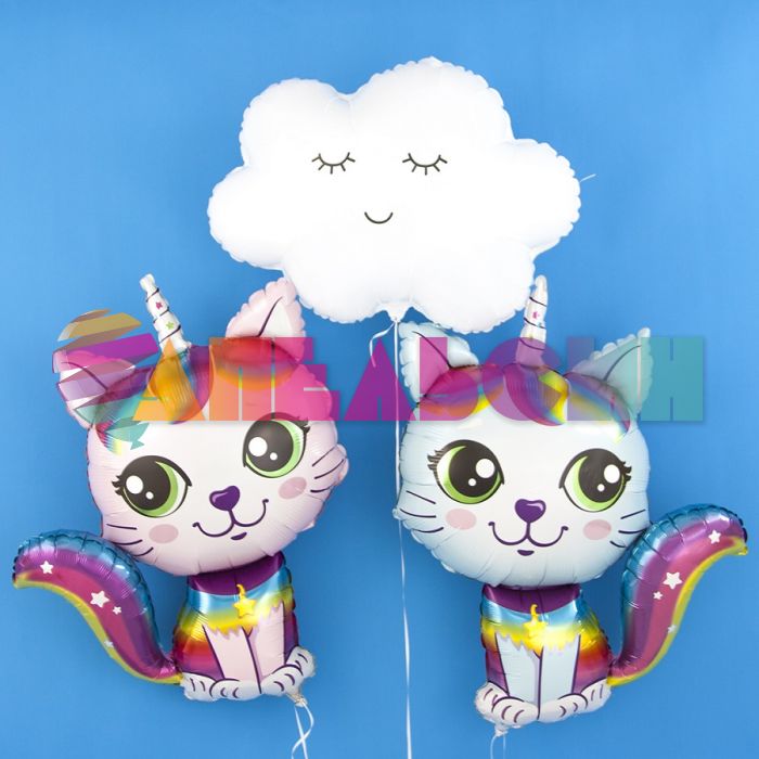Шар фигура Котенок единорог розовый G38"/97см (Италия) 2006APK