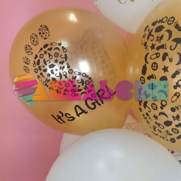 Шар латекс Welcome Baby Girl 12"/30см 25шт/уп (Мексика) 6076269