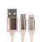 Кабель 2в1 microUSB/Lightning - USB 1A брелок Золотой 2502717