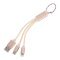 Кабель 2в1 microUSB/Lightning - USB 1A брелок Золотой 2502717