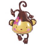 Шар фигура Обезьянка свисающая с цветком FL47"/119см (Китай) R698 SL-A354