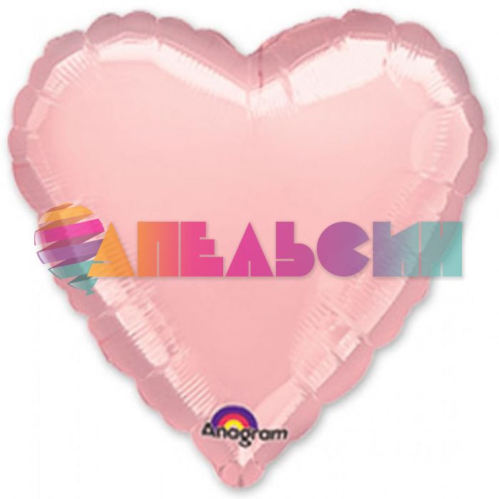 Шар сердце Розовый A18"/46см Pink (США) 1204-0040