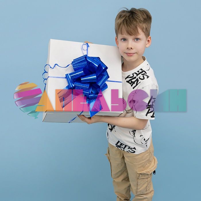 Бант Синий d=21см голография 6,5см шар 6231056