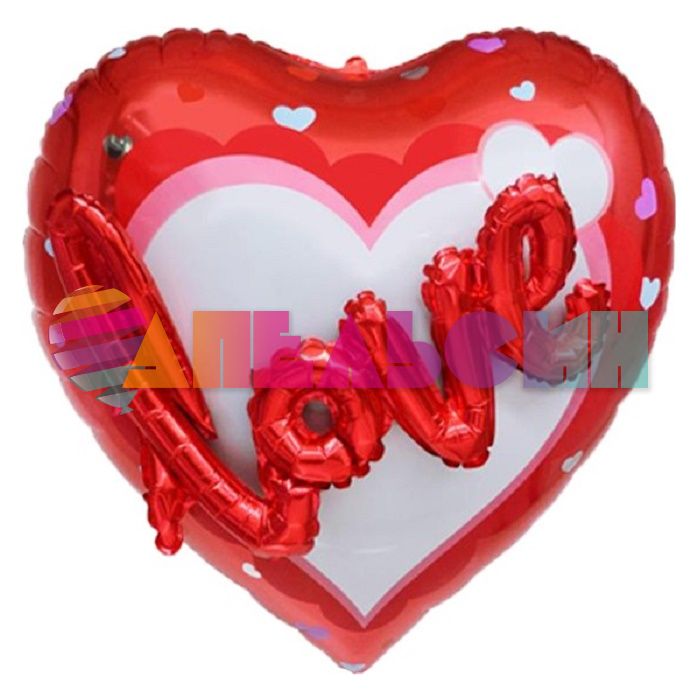 Шар 3D сердце Love FL36"/91см (Китай) 19642