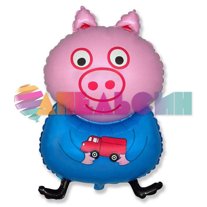 Шар фигура Поросенок с игрушкой F32"/81см (Испания) 901728