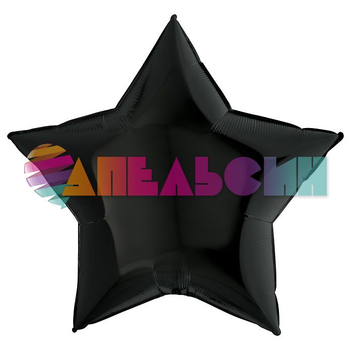 Шар звезда Черный G09"/23см (Италия) 09204K