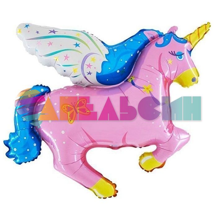 Мини фигура Единорог сказочный розовый FL16"/41см с клапаном (Китай) 17145