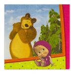 Салфетка Маша и Медведь 33см 12шт/уп 1502-1842
