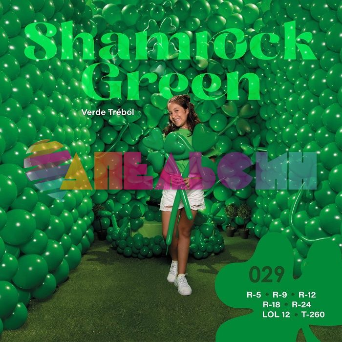 Шар пастель Зеленый S18"/46см (029) Shamrock Клевер 5шт/уп (Колумбия) 404301-5