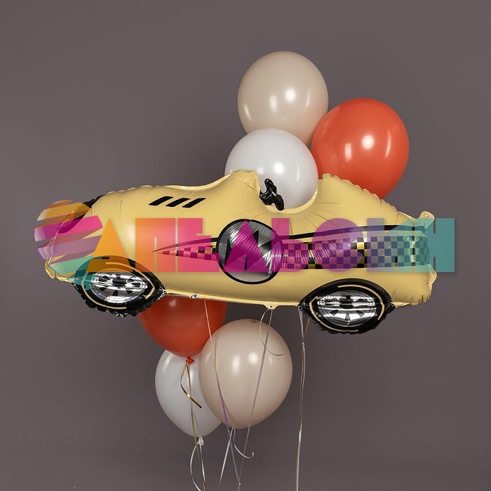 Шар фигура Машина гоночная Формула 1 песочный FL43"/109см (Китай) 26182