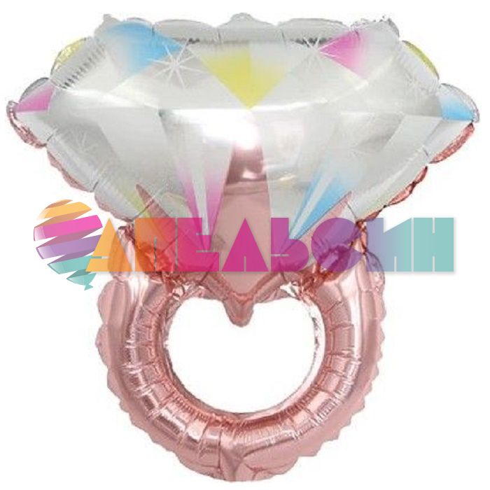 Мини фигура Кольцо с бриллиантом розовое золото FL17"/43см с клапаном (Китай) 160762 1206-1549