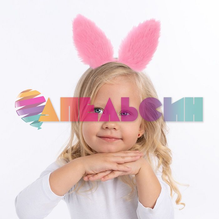 Ободок Зайка пушистик розовый светодиодный 6233700