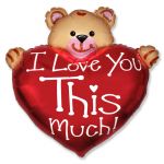 Шар фигура Мишка с сердцем ILY This Mach F38"/97см (Испания) 901715