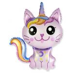 Шар фигура Котенок Единорог розовый F35"/89см (Испания) 901797F