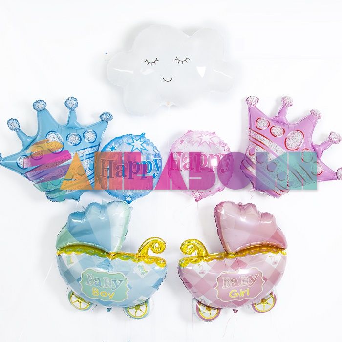 Шар фигура Коляска розовый Baby Girl FL35"/89см (Китай) 17556