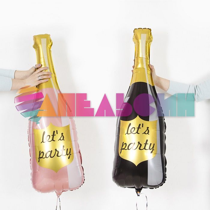Шар фигура Бутылка Шампанское Let`s Party розовый FL40"/102см (Китай) 19650