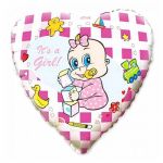 Мини сердце It`s a Girl ABC F9"/23см (Испания) 402862