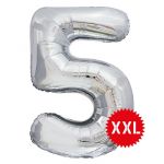 Шар цифра FL50"/127см Серебро 5 (Китай) 131145