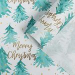 Бумага Marry Cristmas Акварельный лес на белом 50х70см крафт 5142242-1