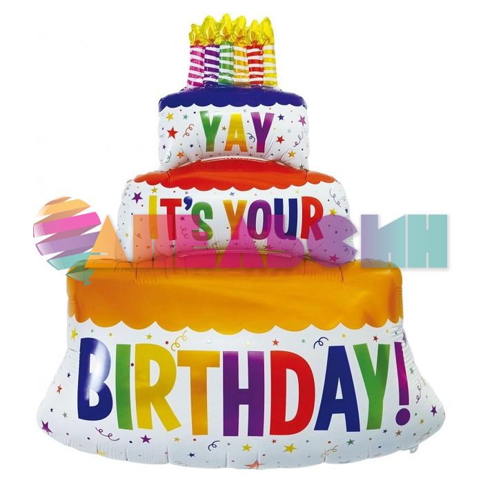 Шар фигура Торт YAY It`s your birthday FL37"/94см (Китай) 19672-СТОК