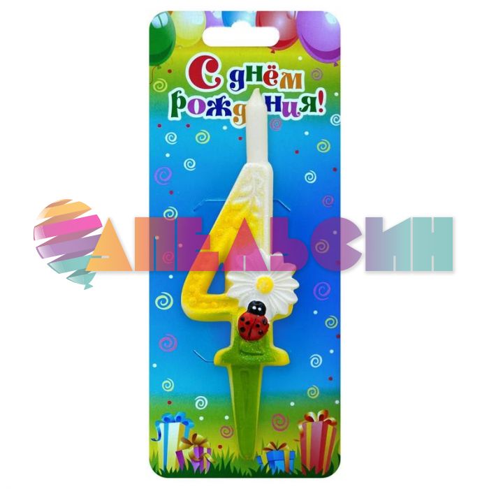 Свеча для торта Ромашки 4 3065