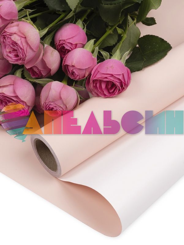 Пленка Розовый светлый | Белый 0,57х10м 65мкм матовая 6233430