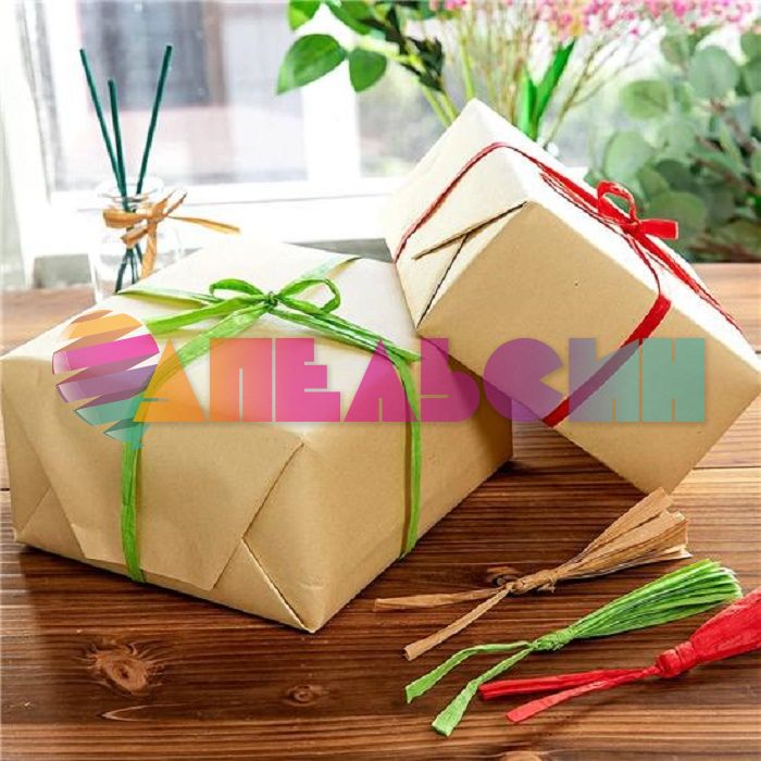 Лента МИКС Голубой 0,5х10м 36шт/уп рафия 17829