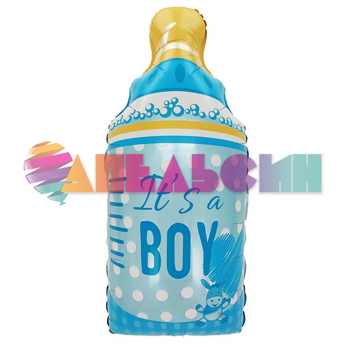 Шар фигура Бутылочка сердце It`s a Boy FL30"/76см (Китай) 23364