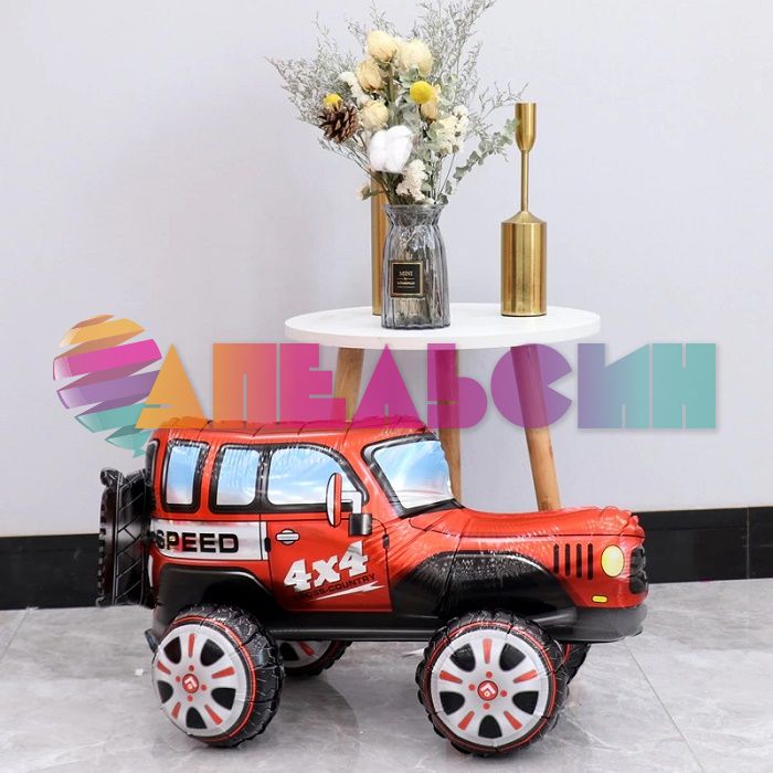 Шар ХОД Джип Внедорожник красный FL24"/61см (Китай) воздух 19575
