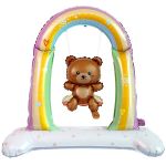 Шар ХОД Мишка на качелях FL39"/99см на подставке (Китай) воздух 23948