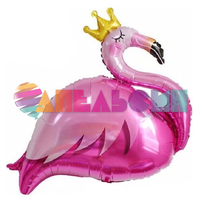 Шар фигура Фламинго в короне FL35"/89см (Китай) 15535