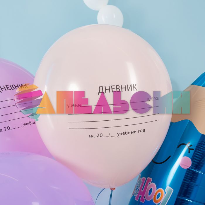 Шар латекс Школьный дневник 12"/30см 25шт/уп (Китай) макарунс 612892