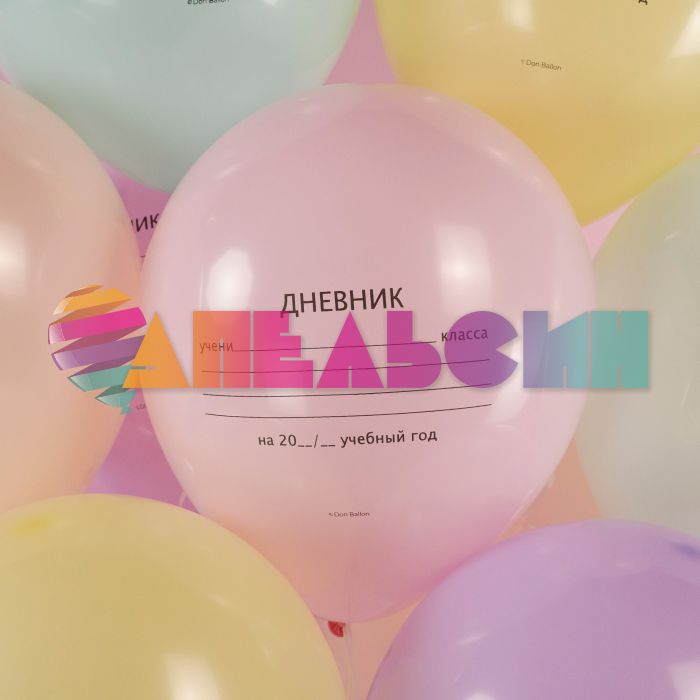 Шар латекс Школьный дневник 12"/30см 25шт/уп (Китай) макарунс 612892