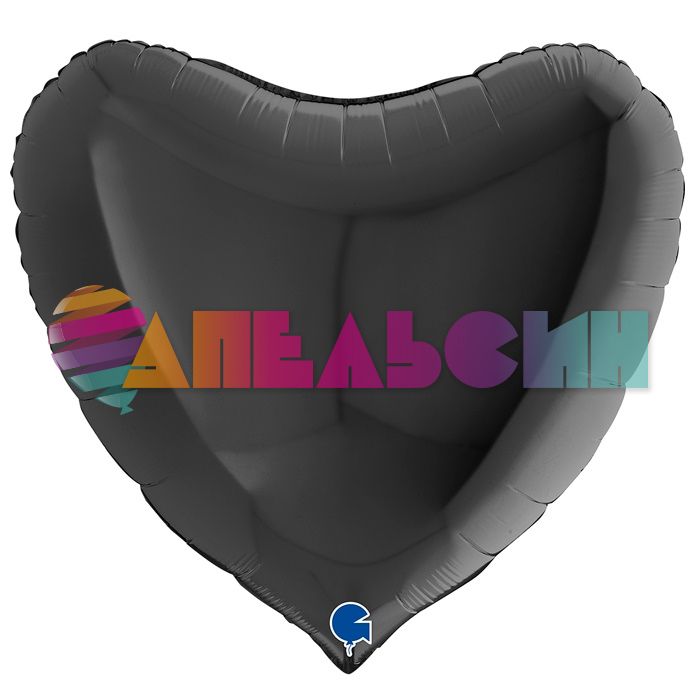 Шар сердце Черный G36"/91см (Италия) 36004K-P