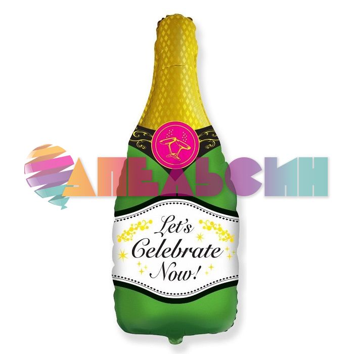 Шар фигура Бутылка Шампанское Celebrate now F33"/84см (Испания) 901513