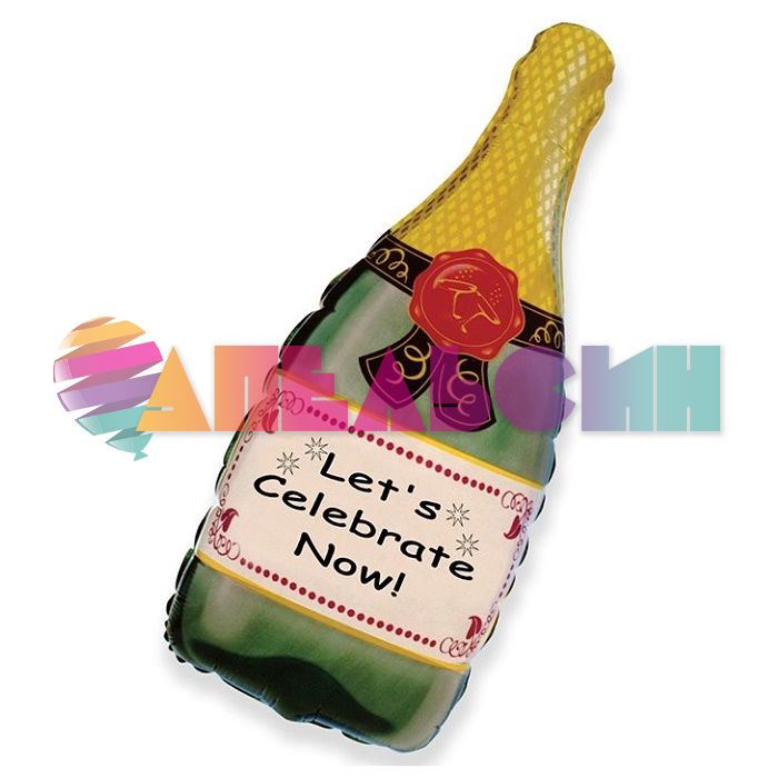 Шар фигура Бутылка Шампанское Celebrate now F33"/84см (Испания) 901513