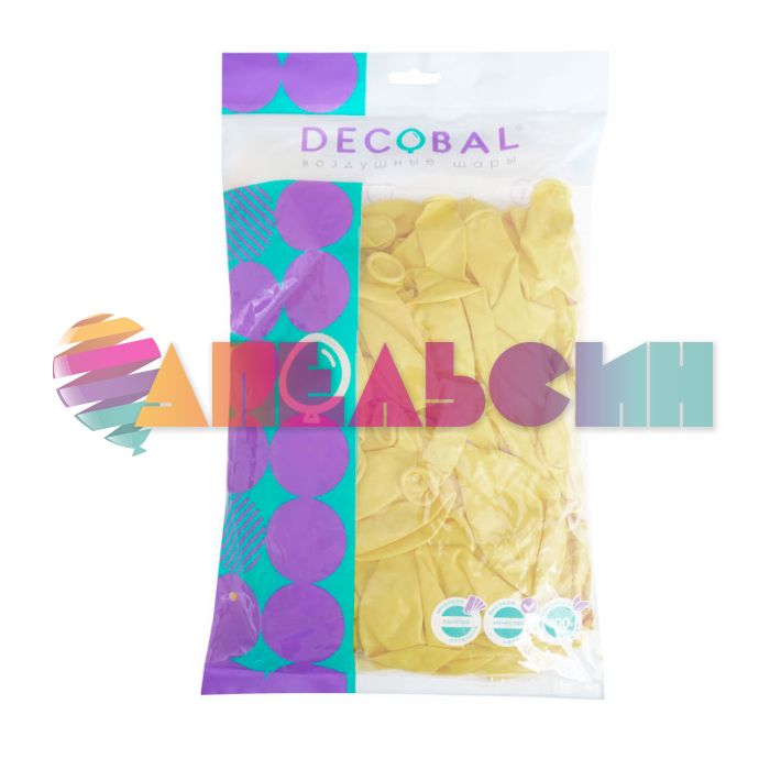 Шар пастель Желтый DL05"/13см (244) Yellowish 100шт/уп (Вьетнам) макарунс 305244